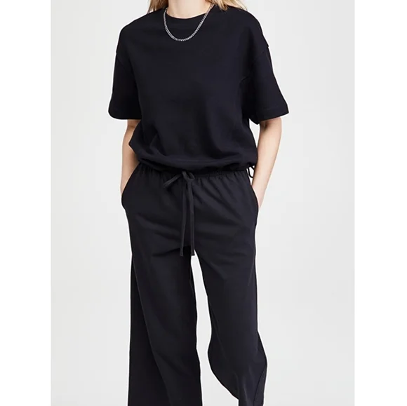 VINCE Drawcord Drop Shoulder Round Neck Boxy Top Blue Size S Small - Picture 8 of 8